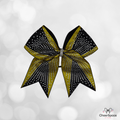 Cheer Bow - black & yellow - Rhinestones